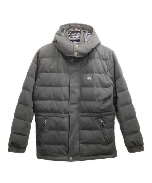 LACOSTE（ラコステ）LACOSTE (ラコステ) Cotton Pique Hoodie Down JKT JACKET  グレー サイズ:Lの古着・服飾アイテム