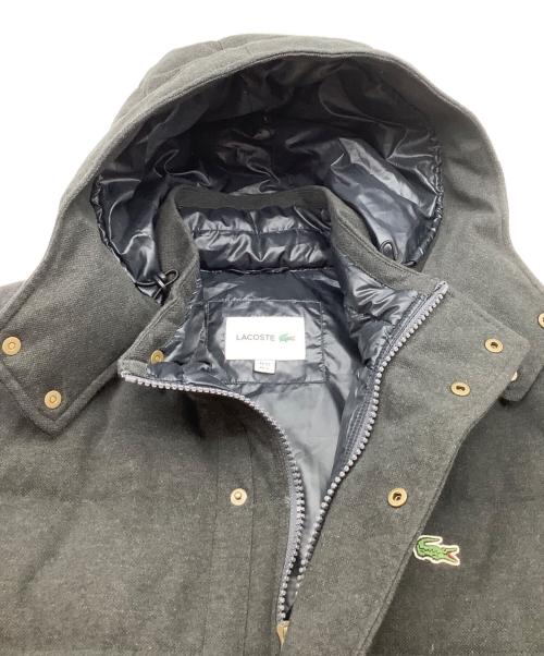 LACOSTE（ラコステ）LACOSTE (ラコステ) Cotton Pique Hoodie Down JKT JACKET  グレー サイズ:Lの古着・服飾アイテム