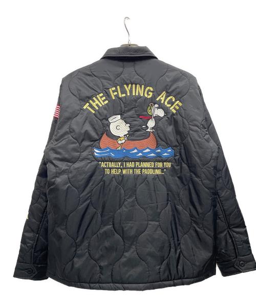 AVIREX（アヴィレックス）AVIREX (アヴィレックス) PEANUTS (ピーナッツ) QUILTING JACKET ブラック サイズ:XLの古着・服飾アイテム