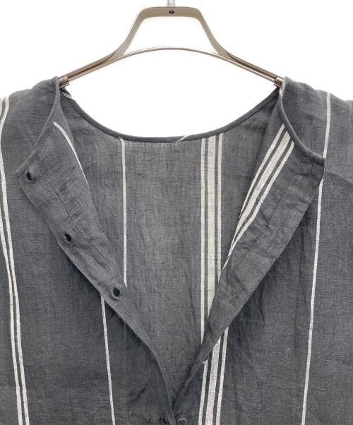 maison de soil（メゾンドソイル）maison de soil (メゾンドソイル) リネンストライプワンピース ブラック サイズ:2の古着・服飾アイテム