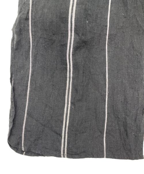 maison de soil（メゾンドソイル）maison de soil (メゾンドソイル) リネンストライプワンピース ブラック サイズ:2の古着・服飾アイテム