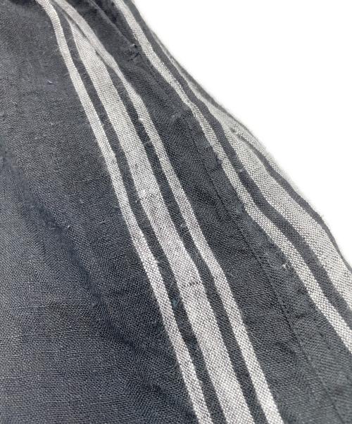 maison de soil（メゾンドソイル）maison de soil (メゾンドソイル) リネンストライプワンピース ブラック サイズ:2の古着・服飾アイテム