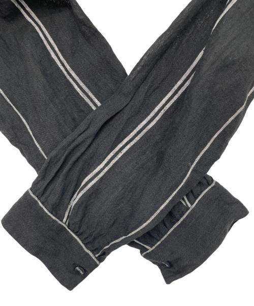 maison de soil（メゾンドソイル）maison de soil (メゾンドソイル) リネンストライプワンピース ブラック サイズ:2の古着・服飾アイテム