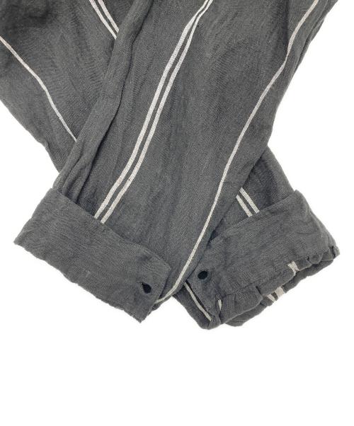 maison de soil（メゾンドソイル）maison de soil (メゾンドソイル) リネンストライプワンピース ブラック サイズ:2の古着・服飾アイテム