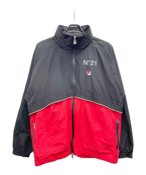 N°21（ヌメロヴェントゥーノ）N°21 (ヌメロヴェントゥーノ) FILA (フィラ) ナイロンフーデッドジャケット ブラック サイズ:Mの古着・服飾アイテム