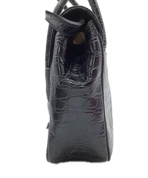 Salvatore Ferragamo（サルヴァトーレ フェラガモ）Salvatore Ferragamo (サルヴァトーレ フェラガモ) ヴァラクロコ型押し2WAYバッグ ブラックの古着・服飾アイテム