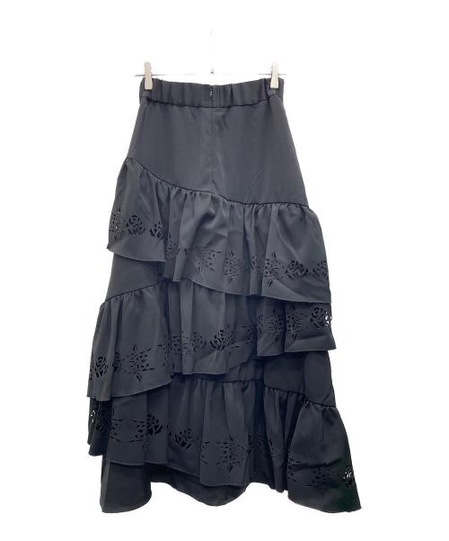 HARE（ハレ）HARE (ハレ) Ado (アド) LASER CUT TIERED SKIRT ブラック サイズ:Fの古着・服飾アイテム