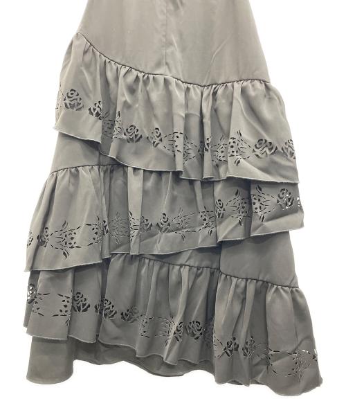 HARE（ハレ）HARE (ハレ) Ado (アド) LASER CUT TIERED SKIRT ブラック サイズ:Fの古着・服飾アイテム