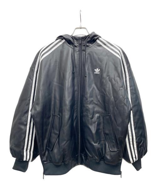 adidas（アディダス）adidas (アディダス) フェイクレザージャケット ブラック サイズ:Mの古着・服飾アイテム