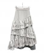 HARE×Adoハレ×アド）の古着「LASER CUT TIERED SKIRT」｜グレー