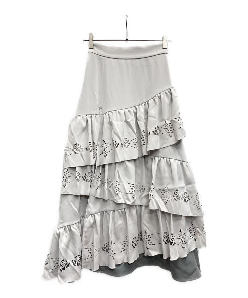 HARE（ハレ）HARE (ハレ) Ado (アド) LASER CUT TIERED SKIRT グレー サイズ:Fの古着・服飾アイテム