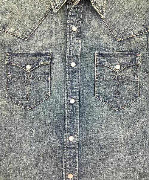 RRL（ダブルアールエル）RRL (ダブルアールエル) コンチョボタンデニムウエスタンシャツ インディゴ サイズ:Mの古着・服飾アイテム
