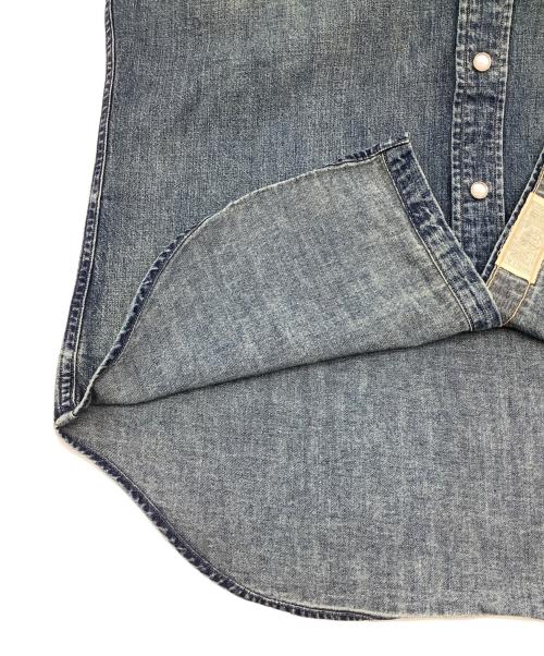 RRL（ダブルアールエル）RRL (ダブルアールエル) コンチョボタンデニムウエスタンシャツ インディゴ サイズ:Mの古着・服飾アイテム