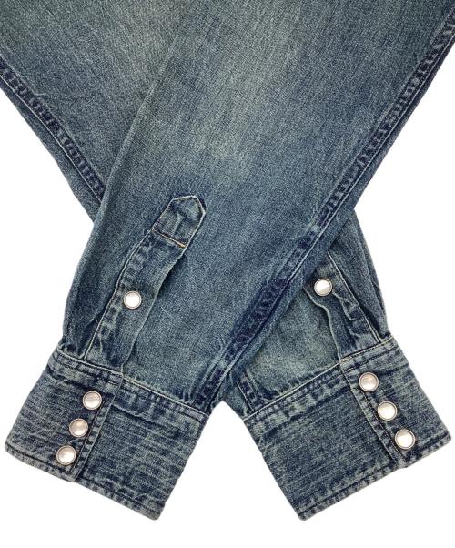 RRL（ダブルアールエル）RRL (ダブルアールエル) コンチョボタンデニムウエスタンシャツ インディゴ サイズ:Mの古着・服飾アイテム