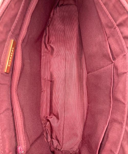 BURBERRY（バーバリー）BURBERRY (バーバリー) ノバチェック　ベージュ×レッド　ハンドバッグ　キャンバス ベージュ×レッドの古着・服飾アイテム