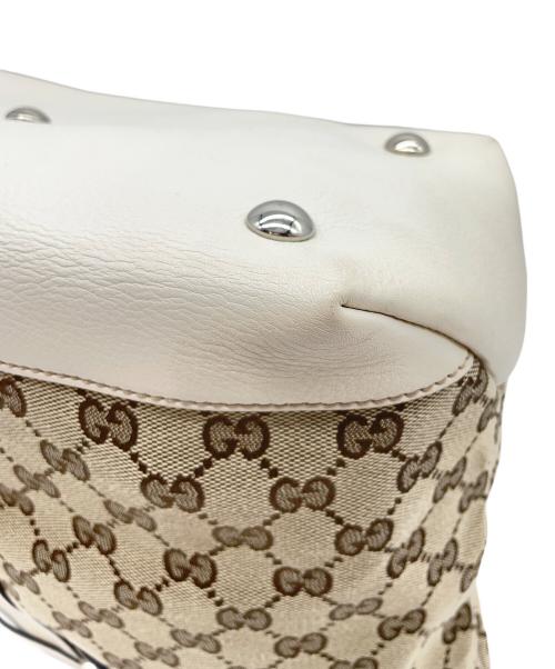 GUCCI（グッチ）GUCCI (グッチ) トートバッグ サンセット パグリアGG  キャンバス レザー ベージュ×ホワイトの古着・服飾アイテム