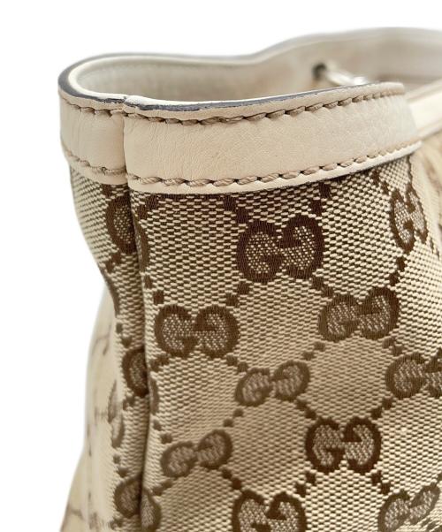 GUCCI（グッチ）GUCCI (グッチ) トートバッグ サンセット パグリアGG  キャンバス レザー ベージュ×ホワイトの古着・服飾アイテム