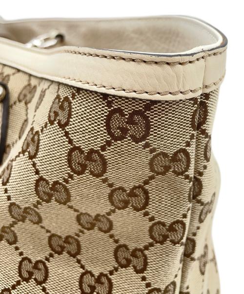 GUCCI（グッチ）GUCCI (グッチ) トートバッグ サンセット パグリアGG  キャンバス レザー ベージュ×ホワイトの古着・服飾アイテム