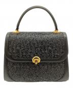 印傳屋インデンヤ）の古着「ハンドバッグ」｜ブラック×ゴールド