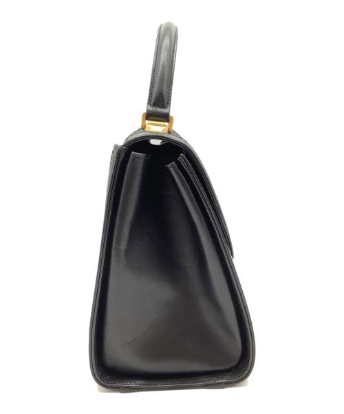 印傳屋（インデンヤ）印傳屋 (インデンヤ) ハンドバッグ ブラック×ゴールドの古着・服飾アイテム