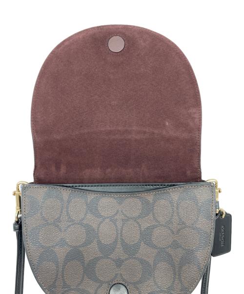 COACH（コーチ）COACH (コーチ) シグネチャー　ショルダーバッグ  ブラウン×ブラックの古着・服飾アイテム