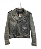 HARLEY-DAVIDSONハーレーダビッドソン）の古着「SCREAMIN EAGLE CLUB　ダブルライダースジャケット」｜ブラック