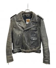 HARLEY-DAVIDSON（ハーレーダビッドソン）の古着「SCREAMIN EAGLE CLUB　ダブルライダースジャケット」｜ブラック