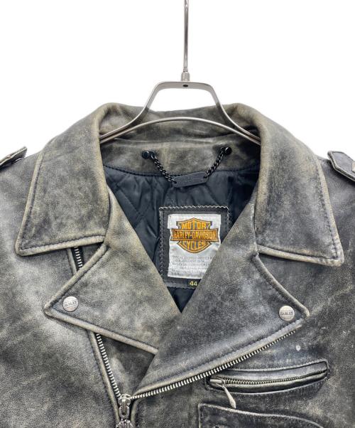 HARLEY-DAVIDSON（ハーレーダビッドソン）HARLEY-DAVIDSON (ハーレーダビッドソン) SCREAMIN EAGLE CLUB　ダブルライダースジャケット ブラック サイズ:44の古着・服飾アイテム