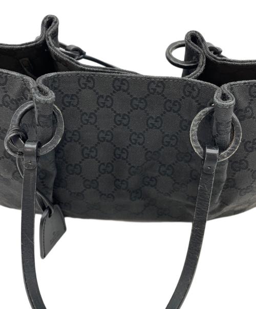 GUCCI（グッチ）GUCCI (グッチ)  GG キャンバス ポーチ付きトートバッグ ブラックの古着・服飾アイテム