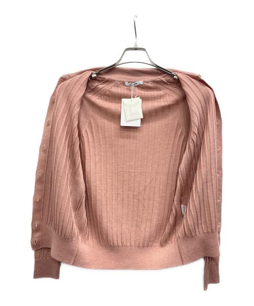 SLOANE（スローン）SLOANE (スローン) 18Gワイドリブ エクストラファインメリノウール・シルク 襟付きカーディガン ピンク サイズ:2の古着・服飾アイテム