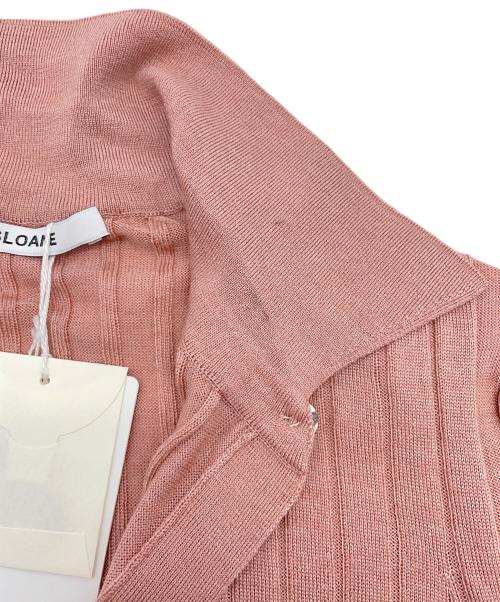 SLOANE（スローン）SLOANE (スローン) 18Gワイドリブ エクストラファインメリノウール・シルク 襟付きカーディガン ピンク サイズ:2の古着・服飾アイテム