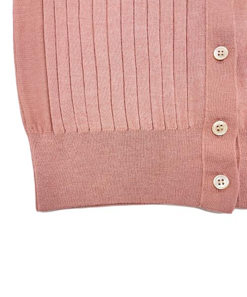SLOANE（スローン）SLOANE (スローン) 18Gワイドリブ エクストラファインメリノウール・シルク 襟付きカーディガン ピンク サイズ:2の古着・服飾アイテム
