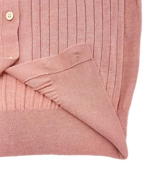 SLOANE（スローン）SLOANE (スローン) 18Gワイドリブ エクストラファインメリノウール・シルク 襟付きカーディガン ピンク サイズ:2の古着・服飾アイテム