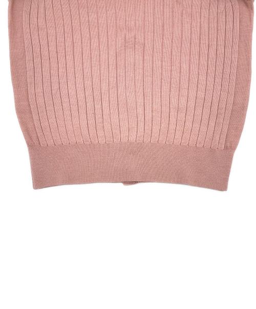 SLOANE（スローン）SLOANE (スローン) 18Gワイドリブ エクストラファインメリノウール・シルク 襟付きカーディガン ピンク サイズ:2の古着・服飾アイテム