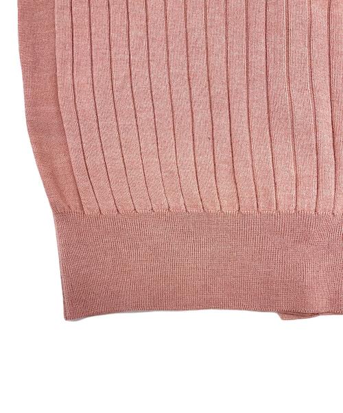SLOANE（スローン）SLOANE (スローン) 18Gワイドリブ エクストラファインメリノウール・シルク 襟付きカーディガン ピンク サイズ:2の古着・服飾アイテム