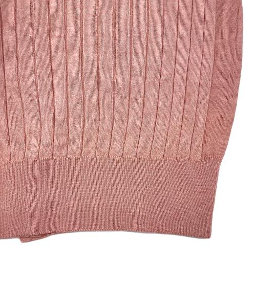 SLOANE（スローン）SLOANE (スローン) 18Gワイドリブ エクストラファインメリノウール・シルク 襟付きカーディガン ピンク サイズ:2の古着・服飾アイテム