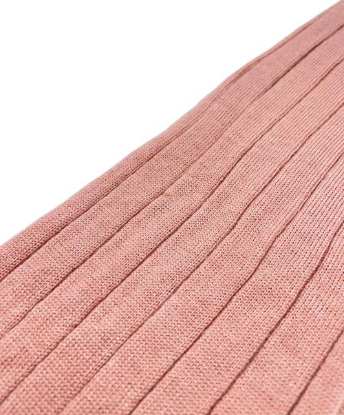 SLOANE（スローン）SLOANE (スローン) 18Gワイドリブ エクストラファインメリノウール・シルク 襟付きカーディガン ピンク サイズ:2の古着・服飾アイテム