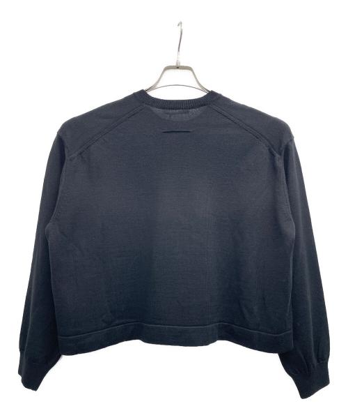 SLOANE（スローン）SLOANE (スローン) 14G天竺 エクストラファインメリノウール ショート丈 クルーネック ブラック サイズ:3の古着・服飾アイテム