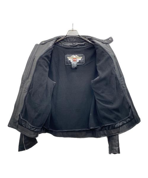 HARLEY-DAVIDSON（ハーレーダビッドソン）HARLEY-DAVIDSON (ハーレーダビッドソン) Reflective Skull Leather Jacket ブラック サイズ:2XLの古着・服飾アイテム