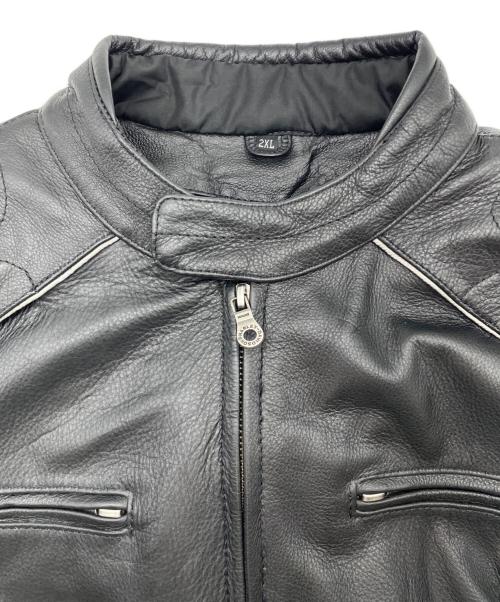 HARLEY-DAVIDSON（ハーレーダビッドソン）HARLEY-DAVIDSON (ハーレーダビッドソン) Reflective Skull Leather Jacket ブラック サイズ:2XLの古着・服飾アイテム