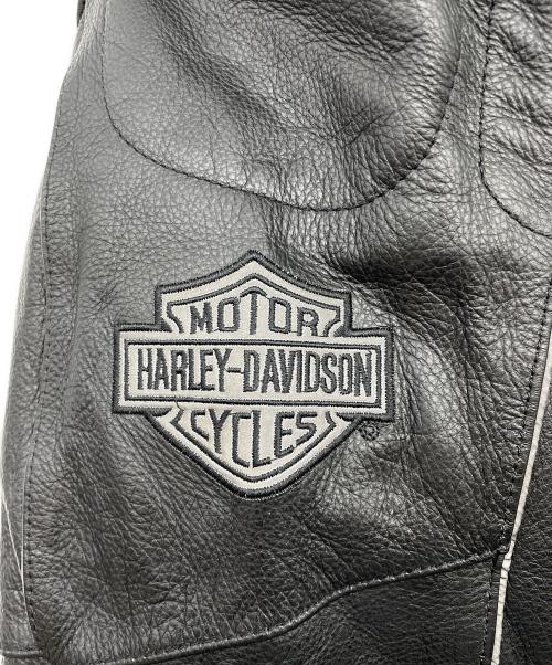 HARLEY-DAVIDSON（ハーレーダビッドソン）HARLEY-DAVIDSON (ハーレーダビッドソン) Reflective Skull Leather Jacket ブラック サイズ:2XLの古着・服飾アイテム
