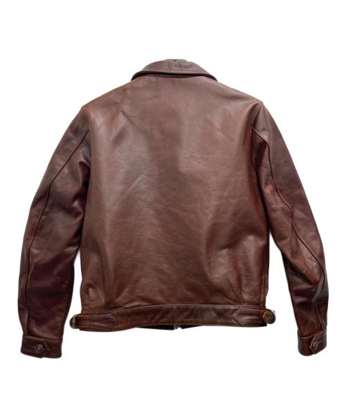 VELUO KLDLY（ヴェルオックリー）VELUO KLDLY (ヴェルオックリー) シングルライダースジャケット ブラウン サイズ:Mの古着・服飾アイテム