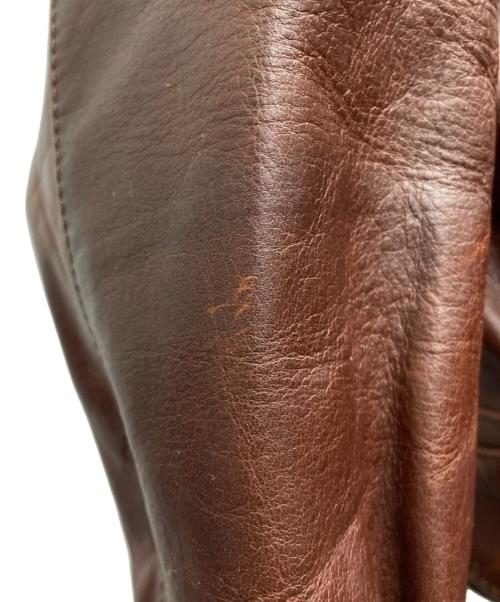 VELUO KLDLY（ヴェルオックリー）VELUO KLDLY (ヴェルオックリー) シングルライダースジャケット ブラウン サイズ:Mの古着・服飾アイテム