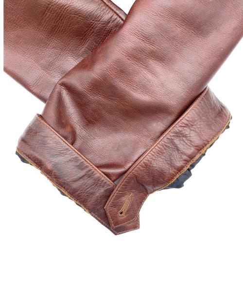 VELUO KLDLY（ヴェルオックリー）VELUO KLDLY (ヴェルオックリー) シングルライダースジャケット ブラウン サイズ:Mの古着・服飾アイテム