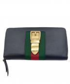 GUCCIグッチ）の古着「ラウンドファスナー財布」｜ブラック