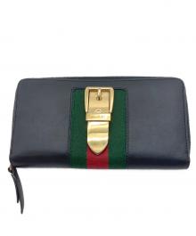 GUCCI（グッチ）の古着「ラウンドファスナー財布」｜ブラック