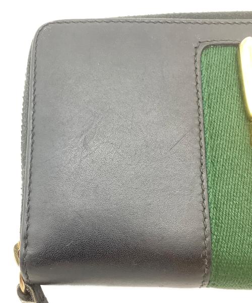 GUCCI（グッチ）GUCCI (グッチ) ラウンドファスナー財布 ブラックの古着・服飾アイテム