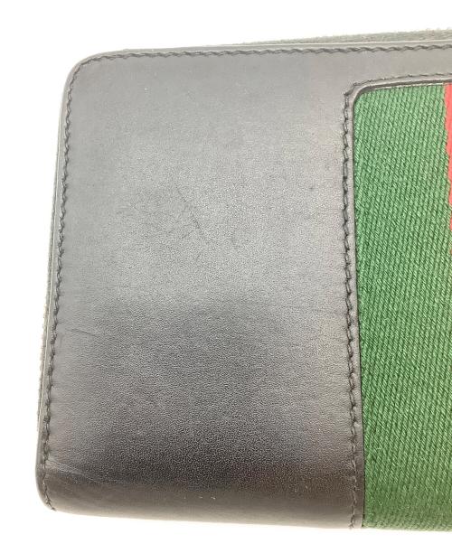 GUCCI（グッチ）GUCCI (グッチ) ラウンドファスナー財布 ブラックの古着・服飾アイテム