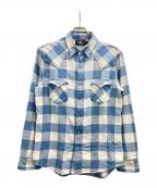 RRLダブルアールエル）の古着「スリム フィット ツイルウエスタン シャツ」｜ブルー