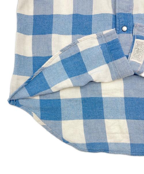 RRL（ダブルアールエル）RRL (ダブルアールエル) スリム フィット ツイルウエスタン シャツ ブルー サイズ:Ｍの古着・服飾アイテム